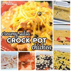 the collage shows different types of crock pot chicken and other foods that are ready to be cooked