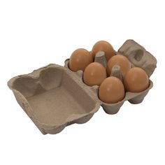 an egg carton filled with brown eggs