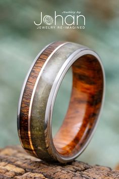 Redwood and Jade Wedding Band with Titanium and Gold Mens Wedding Bands Unique Jewelry By Johan, Men's Wedding Rings Jewelry By Johan, Unique Mens Rings Jewelry By Johan, Unique Wedding Rings Jewelry By Johan, Wedding Ring For Men Jewelry By Johan, Mens Wedding Ring Redwood, Mens Unique Wedding Bands Jewelry By Johan, Unique Wedding Bands Jewelry By Johan, Luxury Jade Wedding Ring