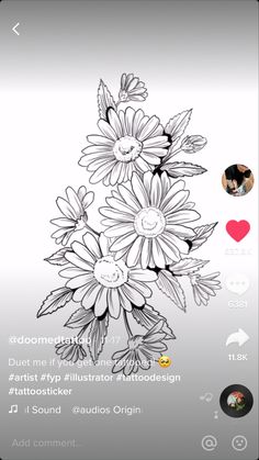 an image of some flowers on a cell phone with the text, i love you