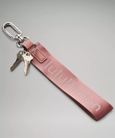 Never Lost Keychain | Unisex Bags,Purses,Wallets | lululemon Lulu Lemon Keychains, Rectangular Key Leash Bag Charm For Everyday, Trendy Travel Keychains With Key Clip, Trendy Bag Charm With Key Clip For Everyday Use, Pink Keychain With Key Clip For Everyday Use, Never Lost Keychain, Vehicle Decor, Shopping Spree, Car Keys