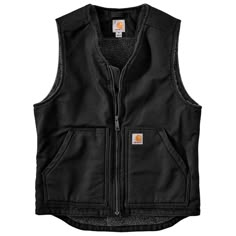 This men's vest is a versatile layer built to pack on extra warmth right where it matters most. It's made of our signature heavyweight cotton duck, and has a warm Sherpa lining to take on chilly weather. Carhartt Vest, Weighted Vest, Mens Sherpa, Collar Vest, Sherpa Vest, Big Clothes, Tractor Supply, Outerwear Vest, Carhartt Mens