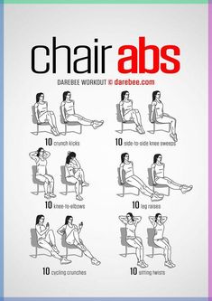 a poster with instructions on how to do chair abss for the body and shoulders