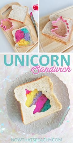 this unicorn sandwich is so cute and easy to make