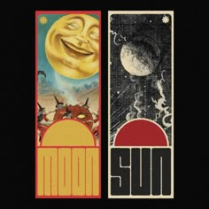 the sun and moon are depicted in this bookmark design for children's books