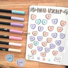 February Mood, Bullet Journal Mood Tracker, January Bullet Journal, Tracker Ideas