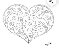 a heart with swirls on it is shown in the shape of a coloring page