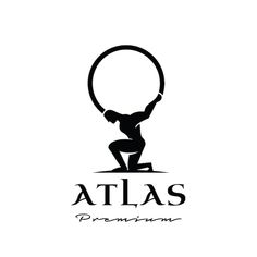 the logo for atlas promem, which is designed to look like a woman holding a hoop