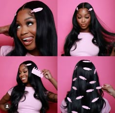 Barbie Hair Photoshoot, Black Hair Shop Aesthetic, Wig Photoshoot Ideas Black Women, Wig Content Ideas For Instagram, Hair Influencer Aesthetic, Braider Photoshoot Ideas, Bundles Photoshoot, Hair Photoshoot Ideas Weave Group, Hair Company Photoshoot Ideas