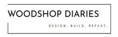 the logo for woodshop diaires is shown in black and white, as well as