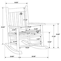 the measurements for a rocking chair