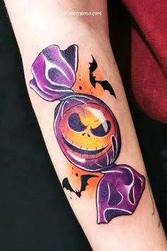 Cute Spooky Tattoos, Nightmare Before Christmas Tattoos, Christmas Tattoos, Cute Halloween Tattoos, Best Tattoo Ever, Nightmare Before Christmas Tattoo, Pumpkin Tattoo, Food Tattoos, Christmas Tattoo