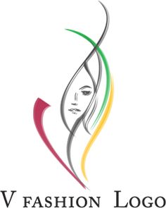 a woman's face is shown with the words v fashion logo