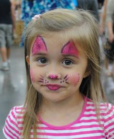 Cat Makeup For Kids, Hello Kitty Face Paint, Kids Face Painting Easy, Simple Cat Makeup, Face Painting Unicorn, Easy Face Painting Designs, Fairy Face Paint, Girl Face Painting