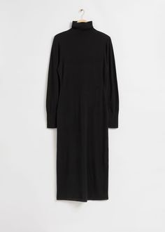 Fitted wool knit midi dress featuring padded shoulders, long sleeves and a ribbed turtleneck, finished with ribbed sleeves and hemline. • Certified according to the Responsible Wool Standard (CU810300) Length of dress: 123cm / 48.4" (EU 36 / UK 8 / US 4) Ribbed Turtleneck, Wool Knit, Knit Midi, Knit Midi Dress, Turtle Neck, Midi Dress, Long Sleeves, Wool, Knitting