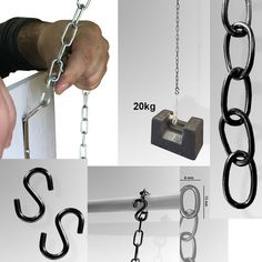 several different types of chains and shacks are being used to make a chain link