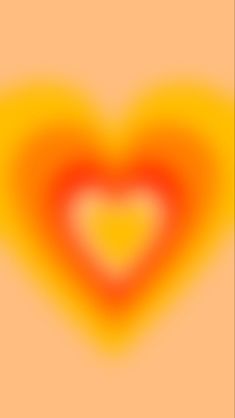 an orange and yellow heart shaped object in the middle of a beige background with red highlights