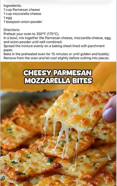 the recipe for cheesy parmesan mozzarella bites