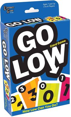 the go low card game is in its box and it has numbers on each side