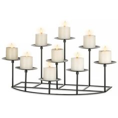 a candle holder with candles in it and the words holiday joy is happening on ebay