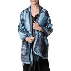 - 55% Acrylic And 45% Viscose. Soft Silky Feel Fabric. Wrinkle-Free, Breathable And Warm. Dimensions: Approx. 27"W X 78"L Including Fringe ( 3" Fringe Trims On Each End ). Weight: 7.2 Oz. - This Two Tone Shawl Features Vintage Floral Design And Double Layer Fabric. Ideal As A Wrap For A Wedding Or Evening Event And Great As A Warm Scarf During Cold Weather. Perfect For Chilly Evenings Or Air-Conditioned Places (Office, Church, Airplane, Theater, Restaurant, Supermarket And Cruise Travel). - The Double-Sided Floral Pashmina Can Be Worn As A Shawl With A Evening Dress, Or Paired With A Sweater For A Casual Weekend Look. Great For Many Different Occasions From Casual Summer Nights To Classy Dre Bridesmaid Shawl, Simple Scarf, Cute Maternity Outfits, Vintage Floral Design, Cozy Scarf, Pashmina Shawl, Pashmina Scarf, Warm Scarf, Shawl Wrap