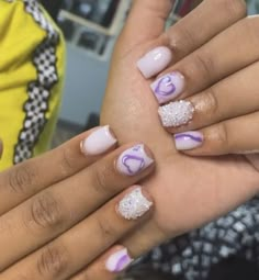 Zodiac Sign Nails, Purple Acrylic Nails, Nails Coffin Short, Girly Acrylic, Purple Acrylic, Colored Acrylic