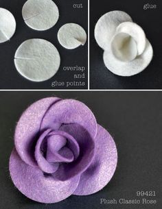 how to make felt flowers with pictures and instructions for making them in the shape of circles