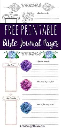 a free printable bible journal page with flowers and leaves on the pages, for kids to