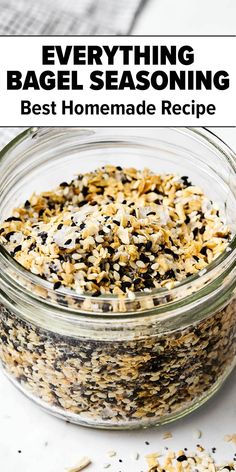 Homemade everything bagel seasoning. Bagel Seasoning Recipe, How To Make Bagels, Onion Flakes, Everything But The Bagel Seasoning, Everything But The Bagel, Everything Bagel Seasoning, Homemade Soft Pretzels, Homemade Mixes