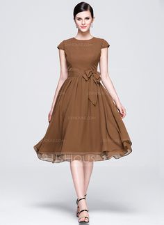 A-Linie/Princess-Linie U-Ausschnitt Knielang Chiffon Brautjungfernkleid mit Schleife(n) (007017303) Empire Waist Bridesmaid Dresses, Princess Bridesmaid Dress, Knee Length Bridesmaid Dresses, Sleeveless Bridesmaid Dresses, Bridesmaid Dresses Online, Vestidos Vintage, Junior Bridesmaid Dresses, Chiffon Bridesmaid Dress, Dress Silhouette