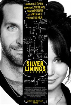 silver linings 2012 poster with two people smiling and one person looking at the camera