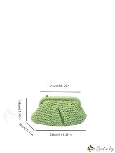 BirdinBag - Chic Hollow Straw Bag, Ideal for Summer Beach Travel Green Beach Bag With Removable Pouch For Vacation, Foldable Summer Bags For Daily Use, Green Travel Clutch Coin Purse, Green Travel Coin Purse Clutch, Foldable Bags For Daily Use In Summer, Travel Green Clutch Coin Purse, Green Clutch Coin Purse For Travel, Chic Summer Travel Pouch, Casual Green Coin Purse For Daily Use