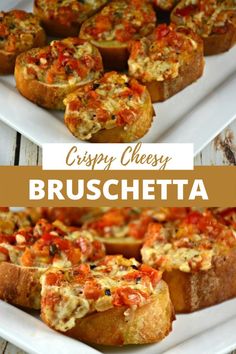 this is an image of crispy cheesy bruschetta muffins