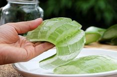 a person is peeling leaves off of a plant in a white bowl on a table