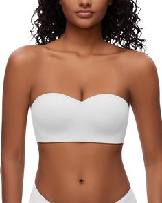 PRICES MAY VARY. 【Wireless Strapless Bandeau Bra】 This great strapless bra is a unique take on the basic bandeau bra - perfect for at home or everyday on the go, the soft and breathable fabric enhances comfort, making it suitable for extended wear throughout the day 【Strapless Tube Top Bralette】The elastic seamless bandeau has high elasticity and will not cause any irritation to your skin, nor will it have any pungent smell. Wireless construction of this camisole strapless bra offers gentle supp Tube Top Bra, Strapless Bras, Bra Image, Off Shoulder Gown, Bra For Women, Top Bra, Natural Movement, Strapless Bandeau, Tube Tops