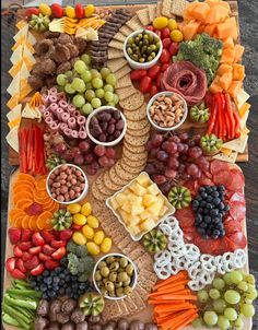 a platter filled with lots of different types of food