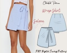 a women's wrap skirt sewing pattern