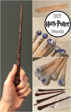 diy harry potter wands made with chocolate and marshmallows