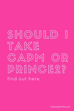 a pink background with the words should i take camp or prince? find out here