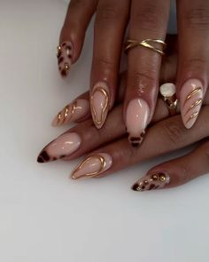 Jewels Nails Designs, Amalfi Nails Design, Clean Black Nails, Natural Fun Nails, New Year New Me Nails, Classy Winter Nails Almond, Gemstone Nails Rhinestones, Gold Biab Nails, Isolated Chrome Design Nails