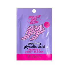 Holler And Glow Pedi Superstar Peeling Glycolic Acid Foot Mask - 1.35 Fl Oz : Target Foot Masks, Checkered Nails, Lavender Extract, Honeysuckle Flower, Baby Soft Skin, Foot Mask, Body Mask, Peeling Skin, Rough Skin