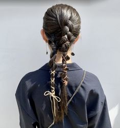 Japanese Ponytail, Birthday Hair, Hair Arrange, Ribbon Hairstyle, Hair Setting, Light Hair, Love Hair, Aesthetic Hair, About Hair