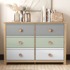 an image of a dresser with drawers in the room