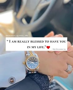 a person holding a wrist watch with the caption i am really messed to have you in my life