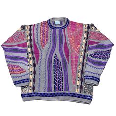 Vintage 90s Coogi Style Carlo Alberto Crewneck Cosby Sweater - Classic Retro Knit Dive into the nostalgia of the 90s with this eye-catching vintage Coogi style crewneck sweater! Inspired by the iconic designs of Coogi Australia, this sweater features the same bold patterns and vibrant colors that defined an era. Perfect for fashion lovers who appreciate unique, statement pieces. Features: Era: 1990s Style: Coogi-inspired Material: High-quality acrylic blend (Soft, warm, and durable) Design: Mult Cosby Sweater, Unique Knitwear, 90s Looks, 1990s Fashion, Colorful Sweaters, Knit Patterns, Fashion Lover, Crew Neck Sweater, Sweater Sizes