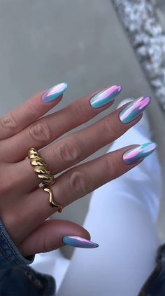 nail art Nail Designs Long Almond, Nails Polish Aesthetic, Nails Ideas Long, Polish Aesthetic, Almond Nails Trendy, Nail Inspo Spring, February Nails Ideas, Nail Art Painting, Long Almond Nails