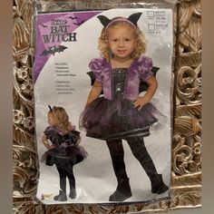 Nwt: Never Used. In Original Packaging. Kids Costumes, Purple Black, Purple And Black, Halloween Costume, Bat, Halloween Costumes, Kids Shop, Witch, Packaging