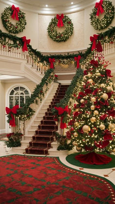 #ChristmasTree #HolidayDecor #FestiveVibes #TreeOfJoy #ChristmasSpirit Luxury Christmas Decor, Christmas Staircase, Creative Christmas Trees, Christmas Decor Inspiration, Christmas Themes Decorations, Christmas Wonderland, Christmas Tree Themes, Christmas Mood, Elegant Christmas