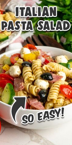 this pasta salad is so easy to make