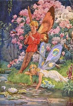 an image of a fairy with flowers on it